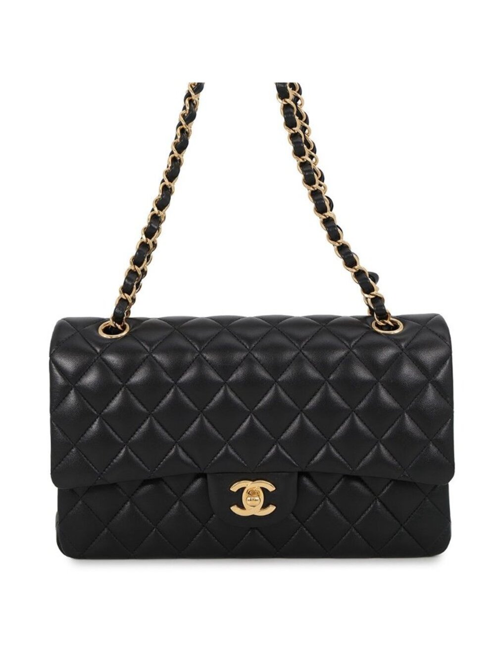 Chanel Chain Shoulder Bag Quilted 25 CC Logo Lambskin Double